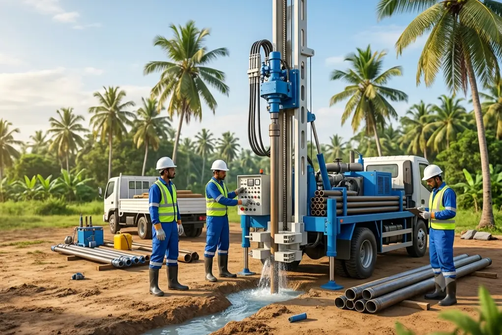 Professional tube well and deep well drilling services in Sri Lanka for residential, agricultural, commercial, and industrial water supply projects.